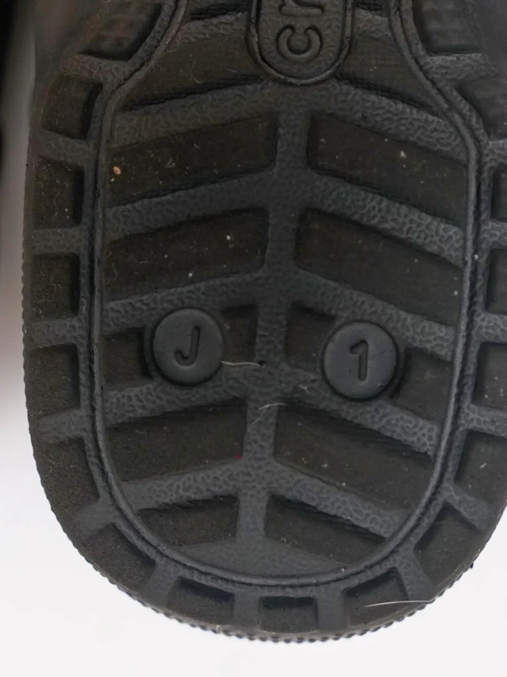 Crocs Kids Size J1  Black Clog Shoes With Croc Charms